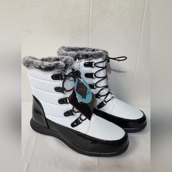 totes Jaycee Winter Snow Boots Womens Size 8.5 White Quilted Upper - Picture 9 of 9